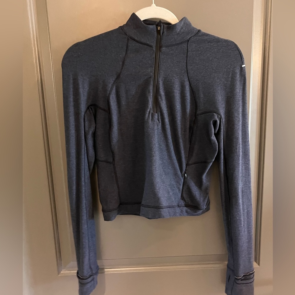 Lululemon it’s Rulu Run Cropped Half Zip Navy 6